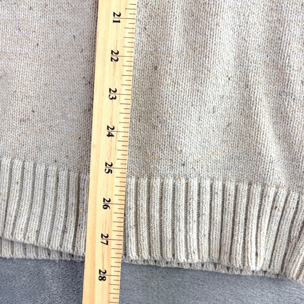 Goodfellow & Co Mens L Beige Speckled Sweater Mock Neck Button Pullover Academia - Picture 8 of 10